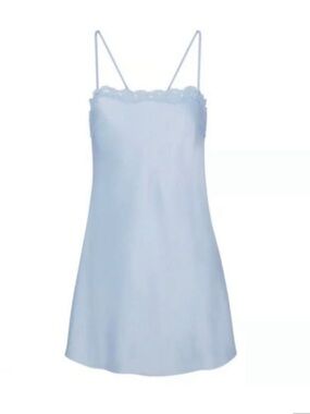 SKIMS Light Blue Lace-Trim Slip